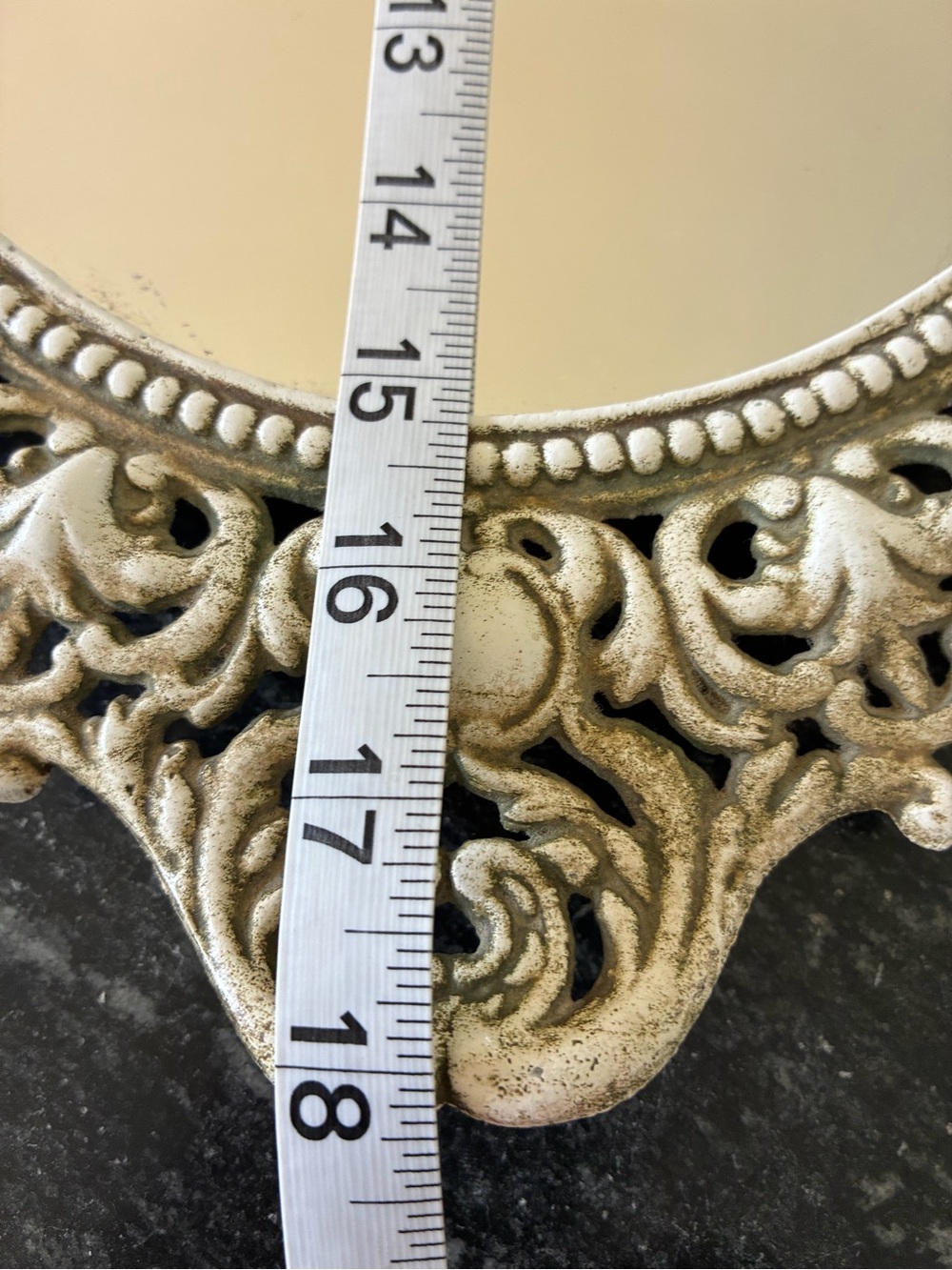 Vintage Emig Cast Metal Oval Wall Mirror #1264 Ornate Rococo Scrollwork - Picture 9 of 9